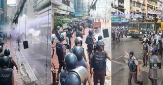 মতিঝিলে ইসলামী ব্যাংকের সামনে পুলিশ ও বিক্ষোভকারীদের ধাওয়া-পাল্টা ধাওয়া